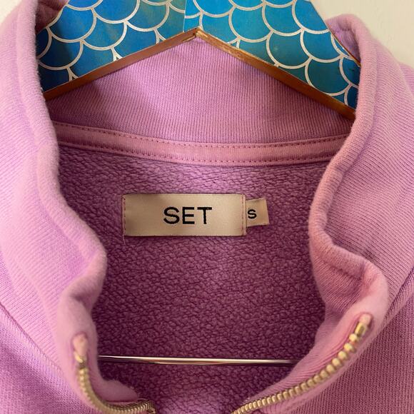 SET ACTIVE Heavyweight Sweats Half Zip Embroidered Logo Pullover Small - Picture 5 of 8